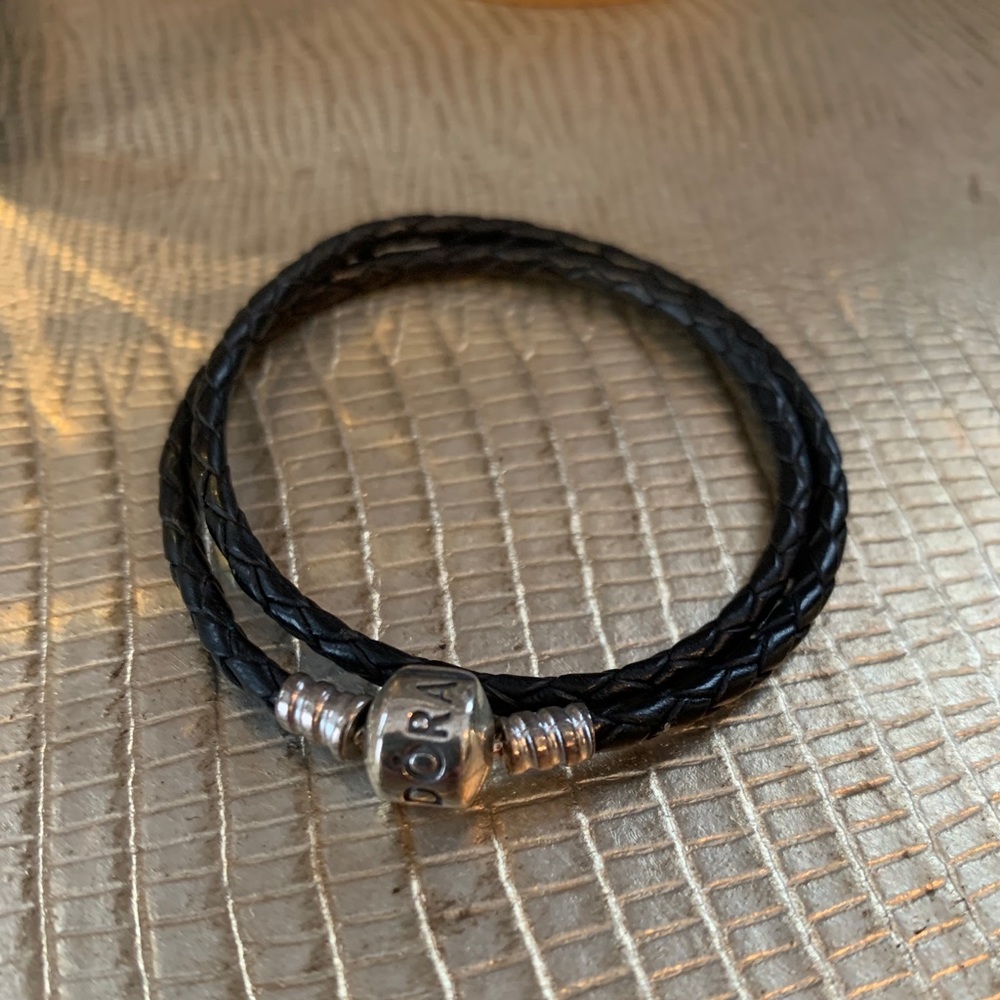 Pandora leather braided bracelet